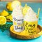 2 Pcs Summer Lemon Tiered Tray with Faux Whipped Cream Cups, Table Centerpiece, Kitchen Decor, Rustic Farmhouse Table Decor, Birthday Idea